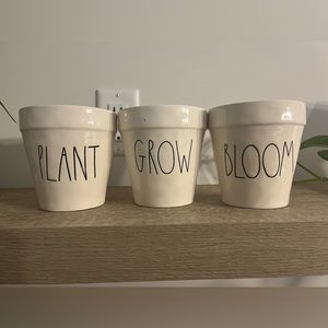Rae Dunn “Plant Grow Bloom” pots